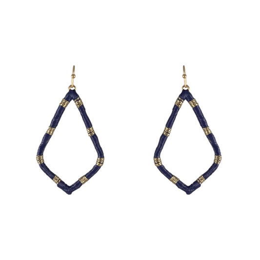 Navy Wrap Teardrop Earrings