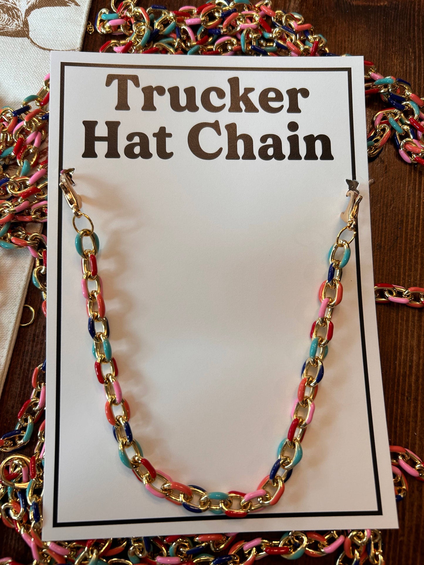 Chunky Colorful Dipped Gold Trucker Chain