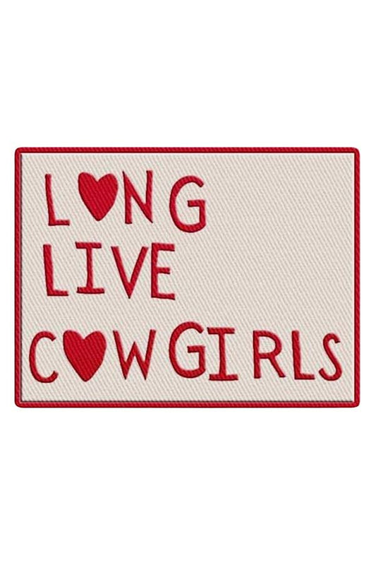 Red Long Live Cowgirls Embroidered Patch