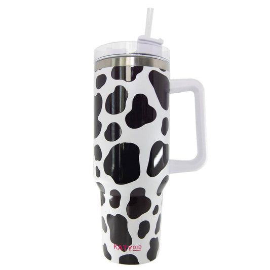 Cow Print Tumbler with Handle