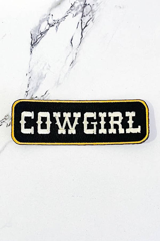 Black Gold Cowgirl Embroidered Patch
